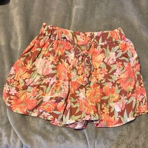 Floral High Waist Women's Shorts